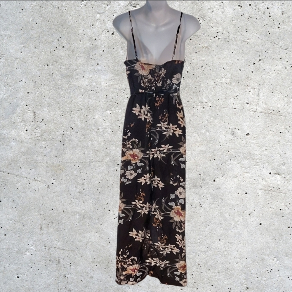 NWT Wrap Black Floral Cami Belted Maxi Dress ~SZ MEDIUM - Picture 9 of 10